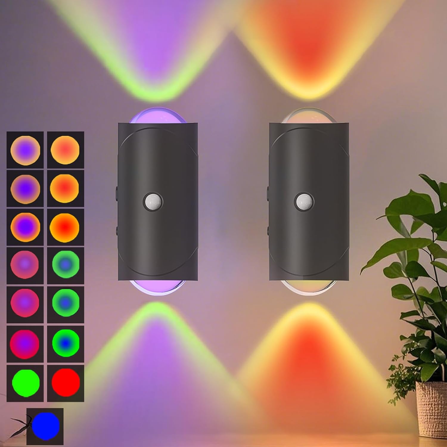 4PCS Color-sensing Motion Night Lights, Wall Lights, Cabinet Lights, Decorative Lights, With Three Lighting Modes, Available In Multiple Colors, Featuring Magnetic Installation